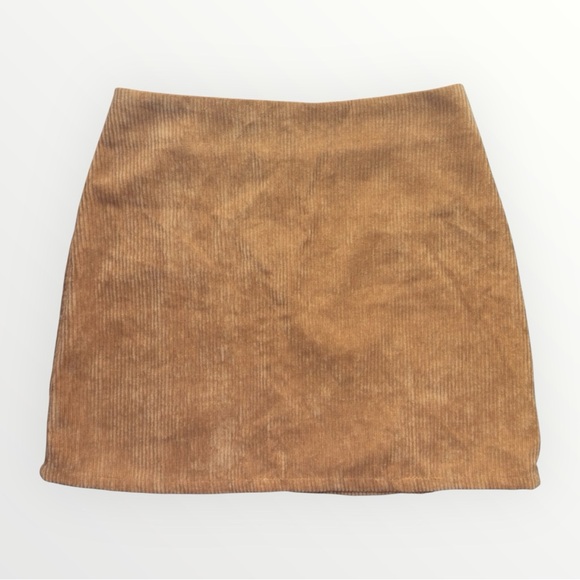 Lulu’s Tan Corduroy Mini Skirt Size S NWT With Zipper - Picture 1 of 5